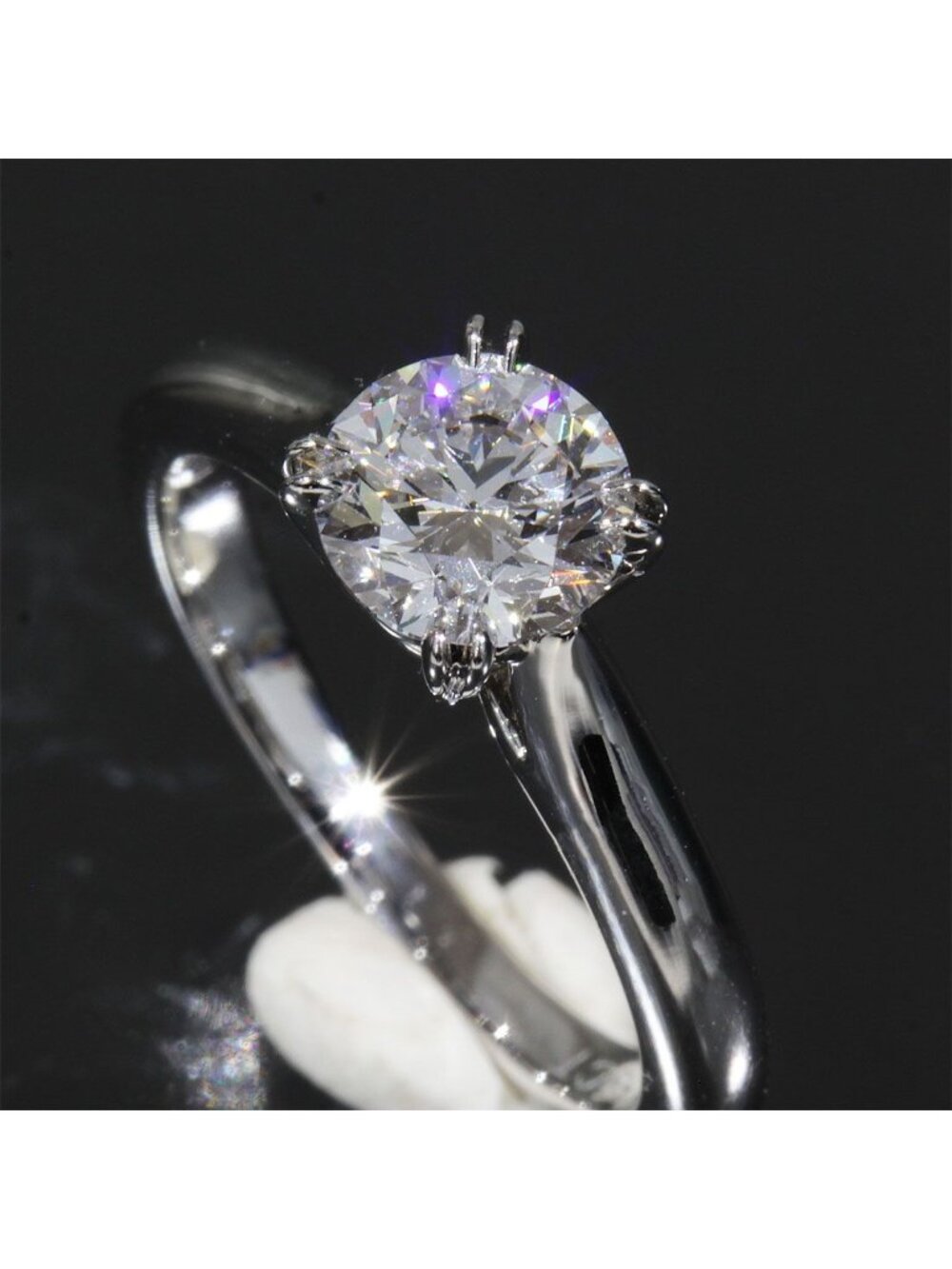 Harry Winston Diamond Solitaire Ring Platinum Box Gia Included
